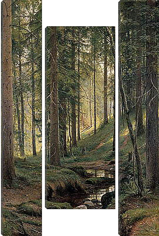 Модульная картина - Ручей в лесу (На косогоре). Иван Шишкин
