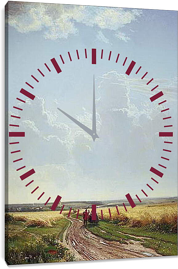 Часы картина - Полдень в окрестностях Москвы. Иван Шишкин
