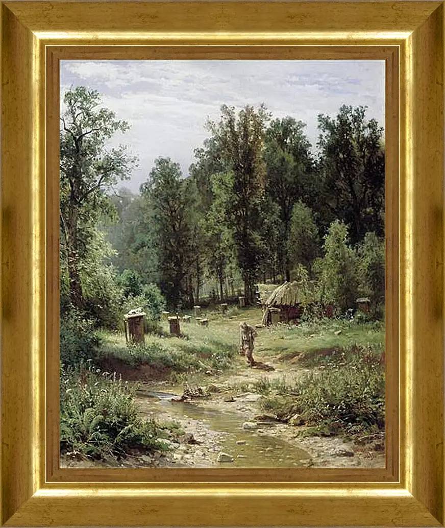 Картина в раме - Пасека в лесу. Иван Шишкин