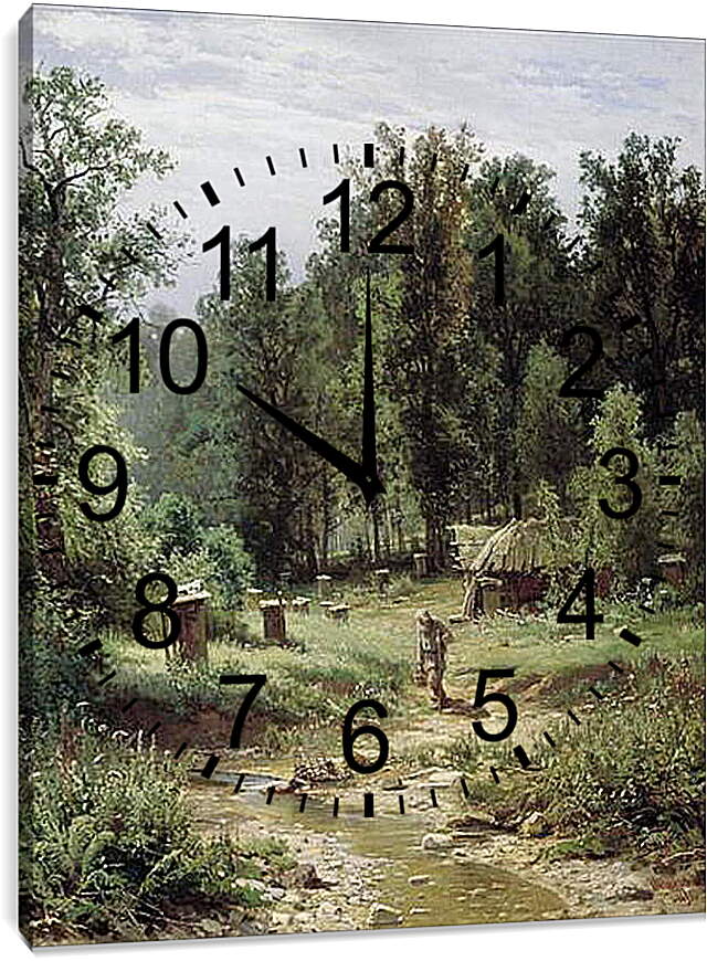 Часы картина - Пасека в лесу. Иван Шишкин
