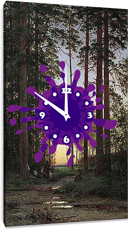 Часы картина - Опушка леса. Иван Шишкин
