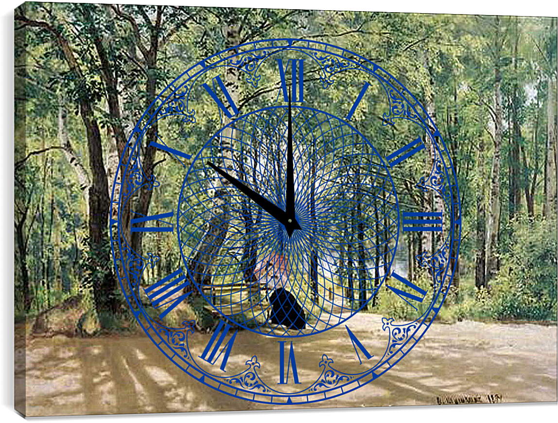 Часы картина - Около дачи. Иван Шишкин
