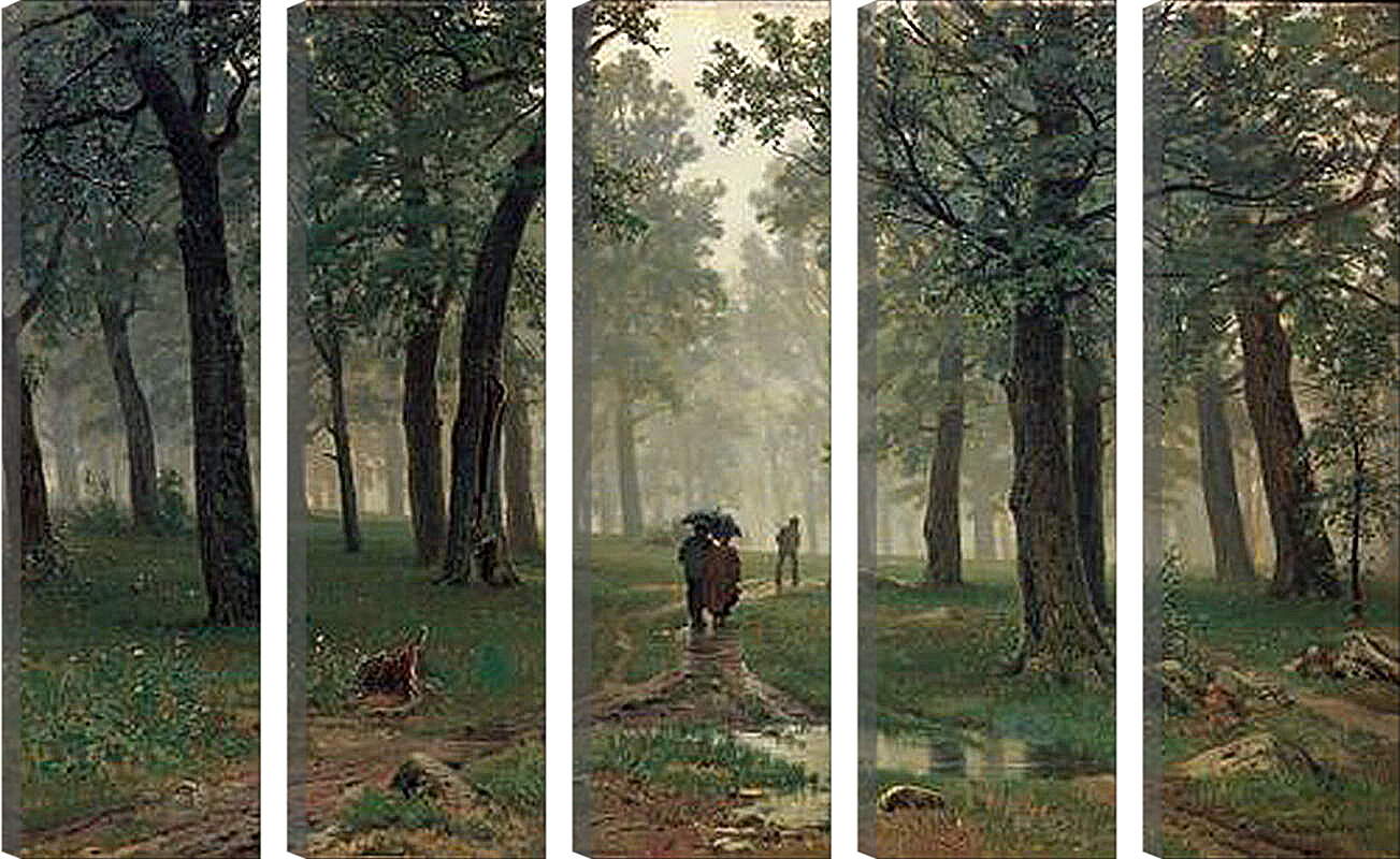 Модульная картина - Дождь в дубовом лесу. Иван Шишкин
