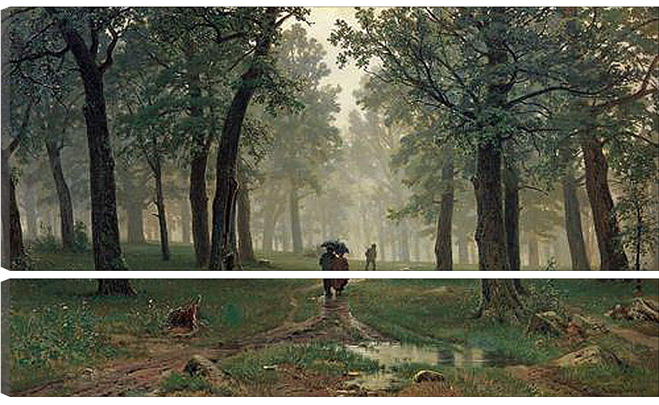 Модульная картина - Дождь в дубовом лесу. Иван Шишкин
