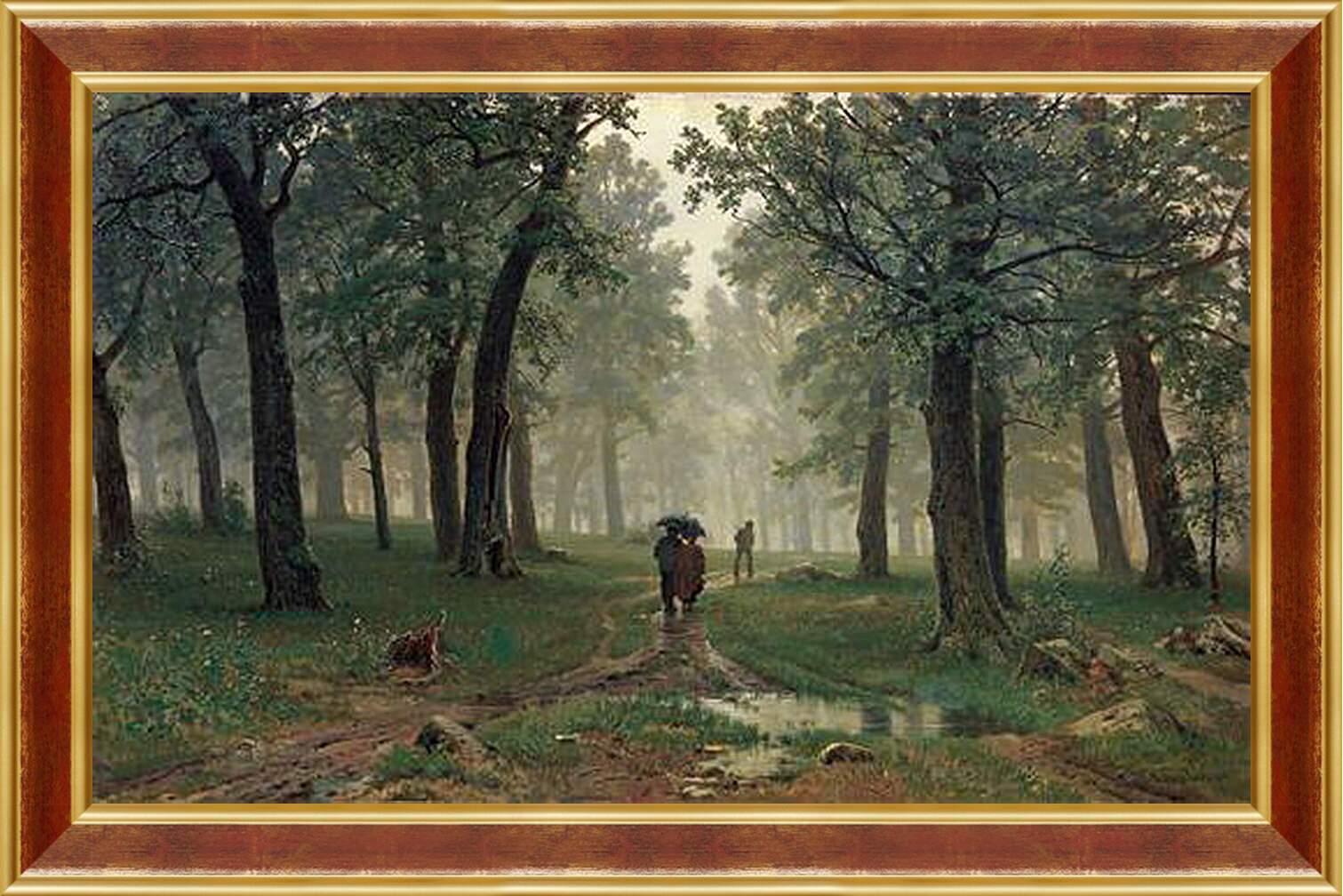 Картина в раме - Дождь в дубовом лесу. Иван Шишкин
