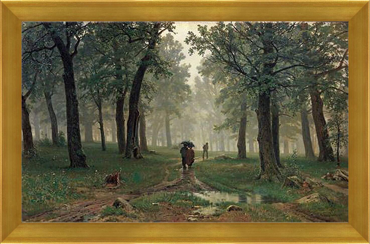 Картина в раме - Дождь в дубовом лесу. Иван Шишкин
