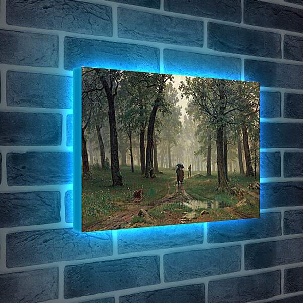 Лайтбокс световая панель - Дождь в дубовом лесу. Иван Шишкин
