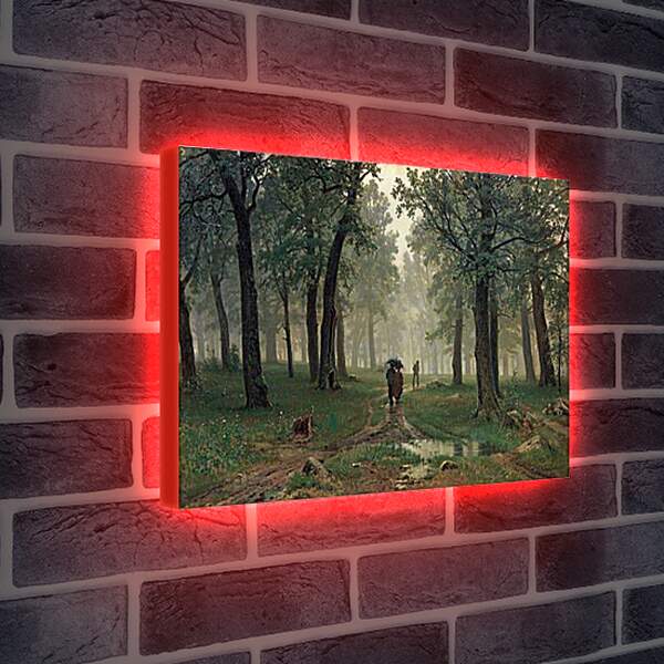 Лайтбокс световая панель - Дождь в дубовом лесу. Иван Шишкин
