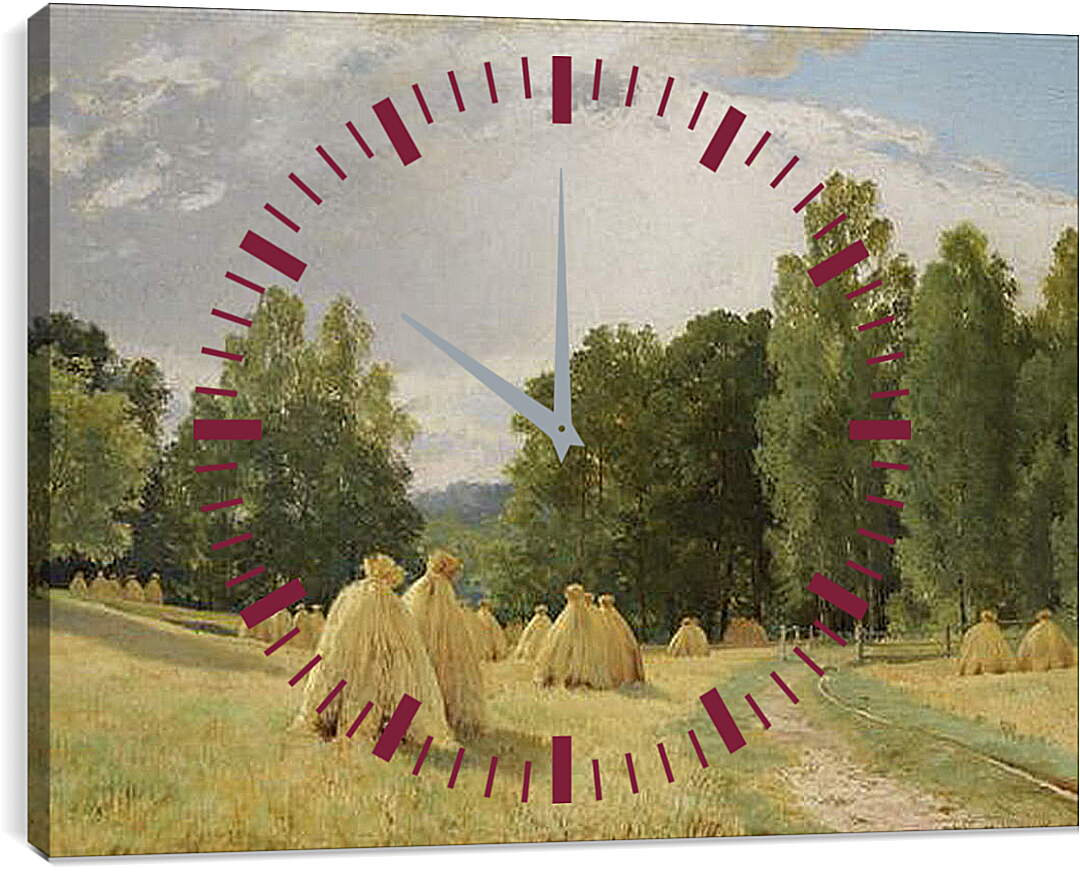 Часы картина - Стога Преображенское. Иван Шишкин

