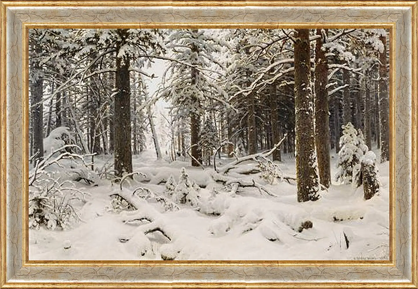 Картина в раме - Зима. Иван Шишкин