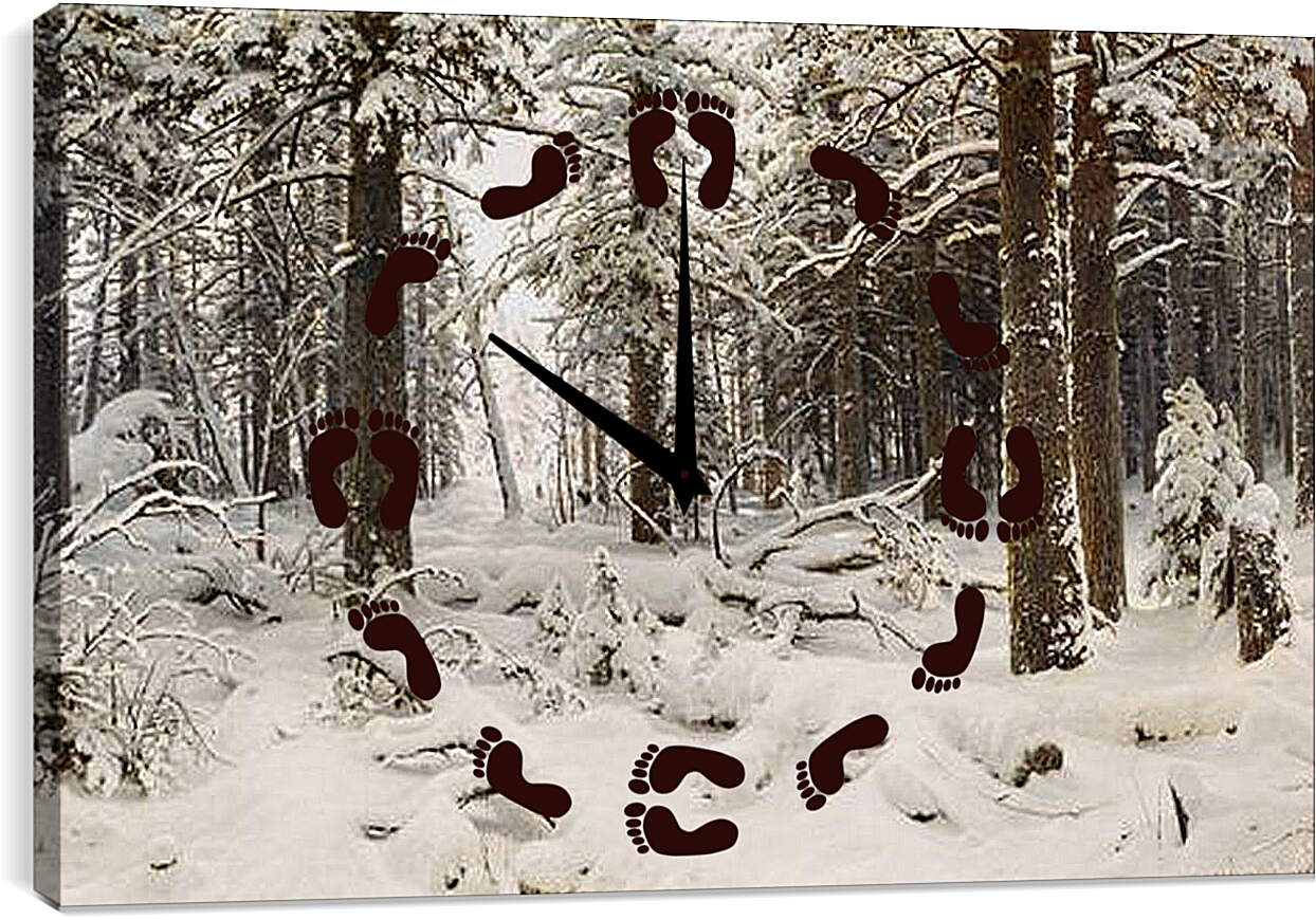 Часы картина - Зима. Иван Шишкин
