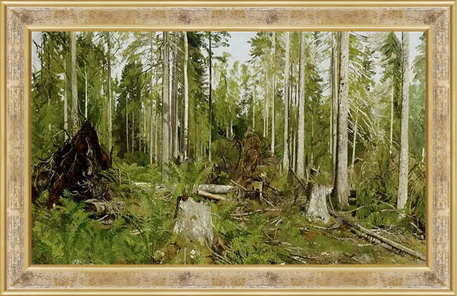 Картина в раме - Сосновый лес. Иван Шишкин