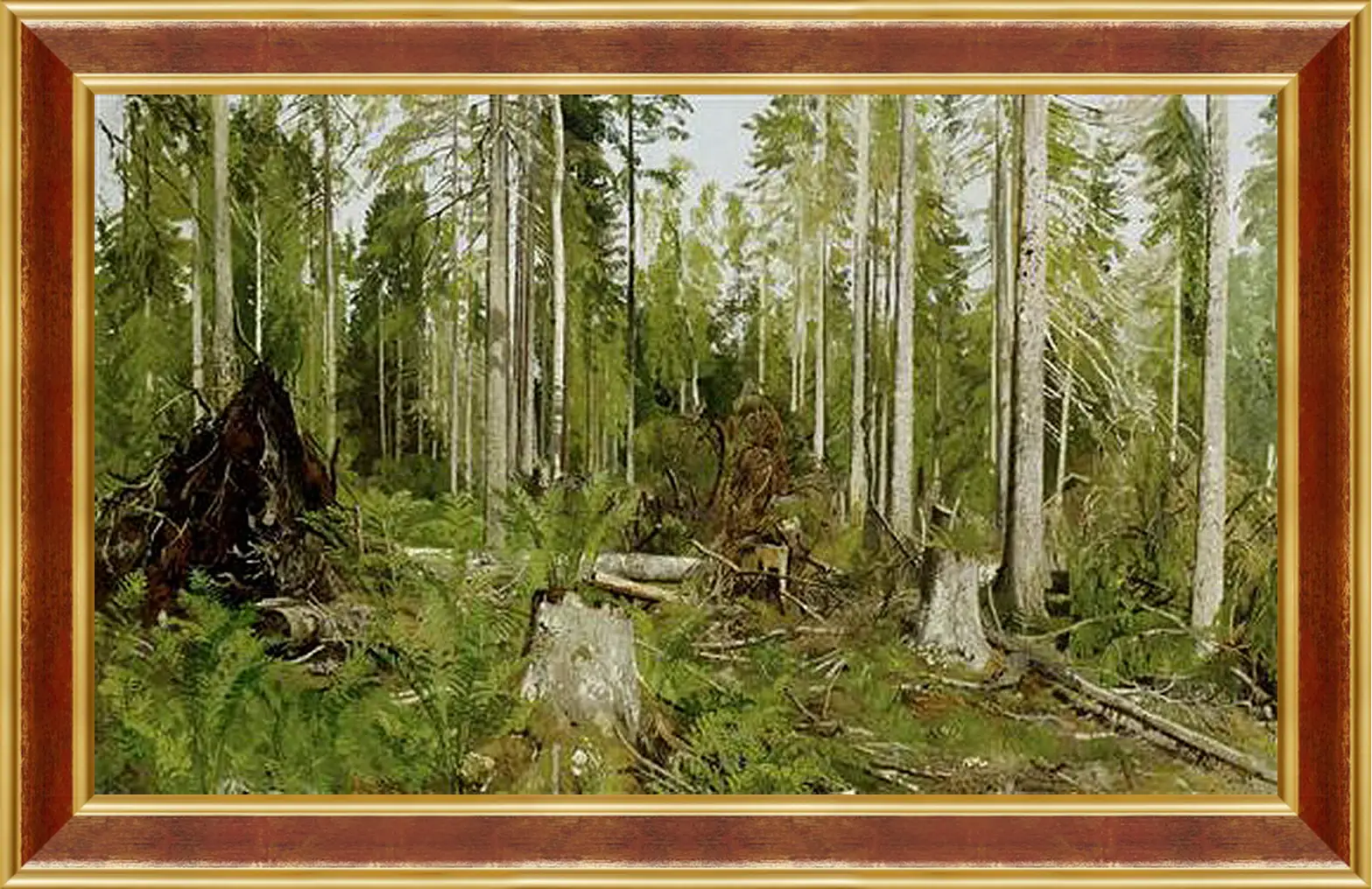 Картина в раме - Сосновый лес. Иван Шишкин