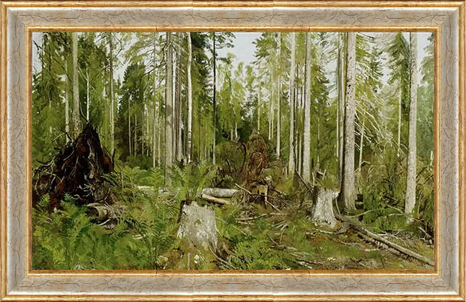 Картина в раме - Сосновый лес. Иван Шишкин