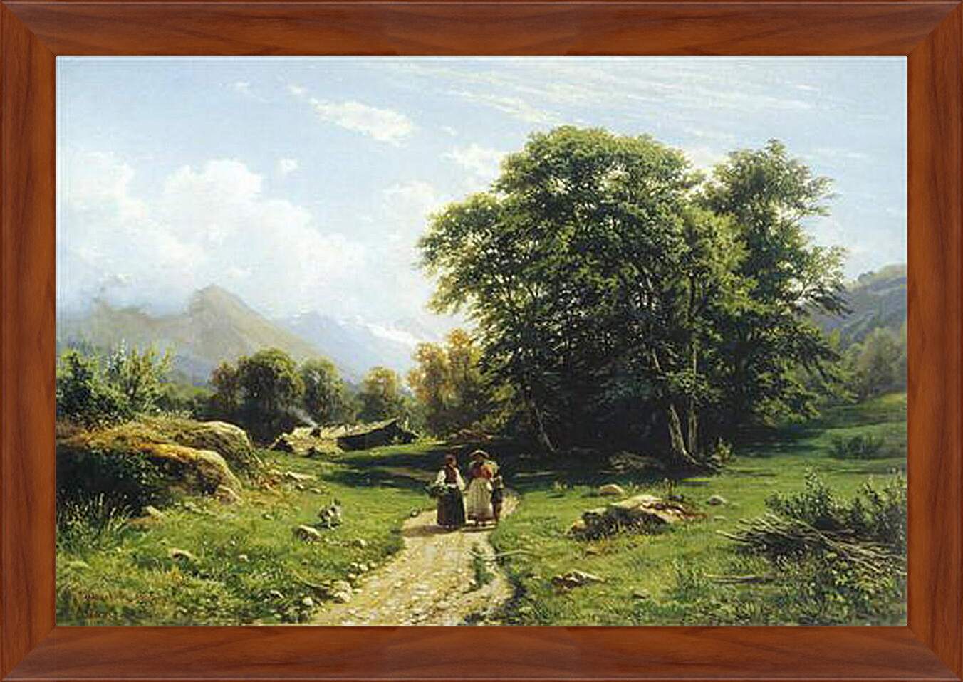 Картина в раме - Швейцарский пейзаж. Иван Шишкин
