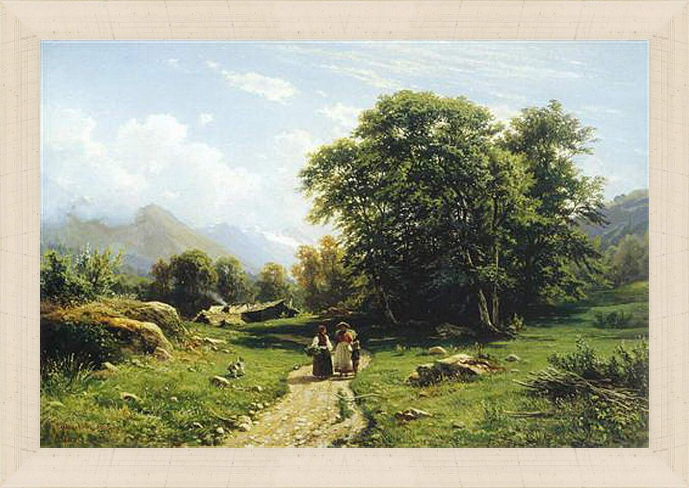 Картина в раме - Швейцарский пейзаж. Иван Шишкин

