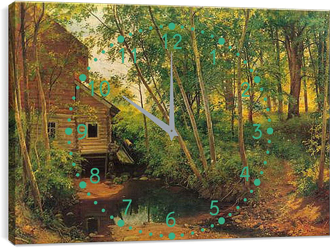 Часы картина - Лесной пейзаж. Иван Шишкин
