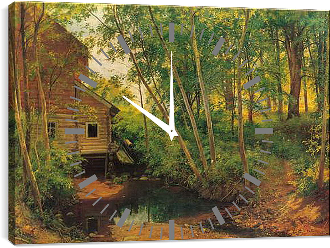Часы картина - Лесной пейзаж. Иван Шишкин
