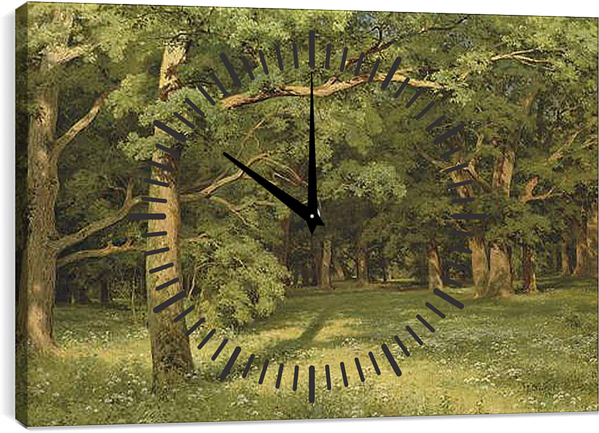 Часы картина - Лесная поляна. Иван Шишкин
