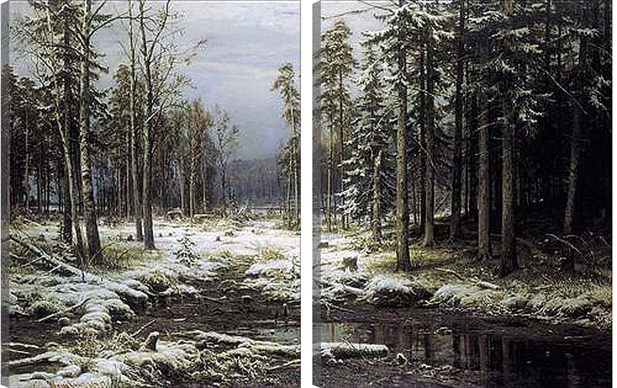 Модульная картина - Первый Снег. Иван Шишкин
