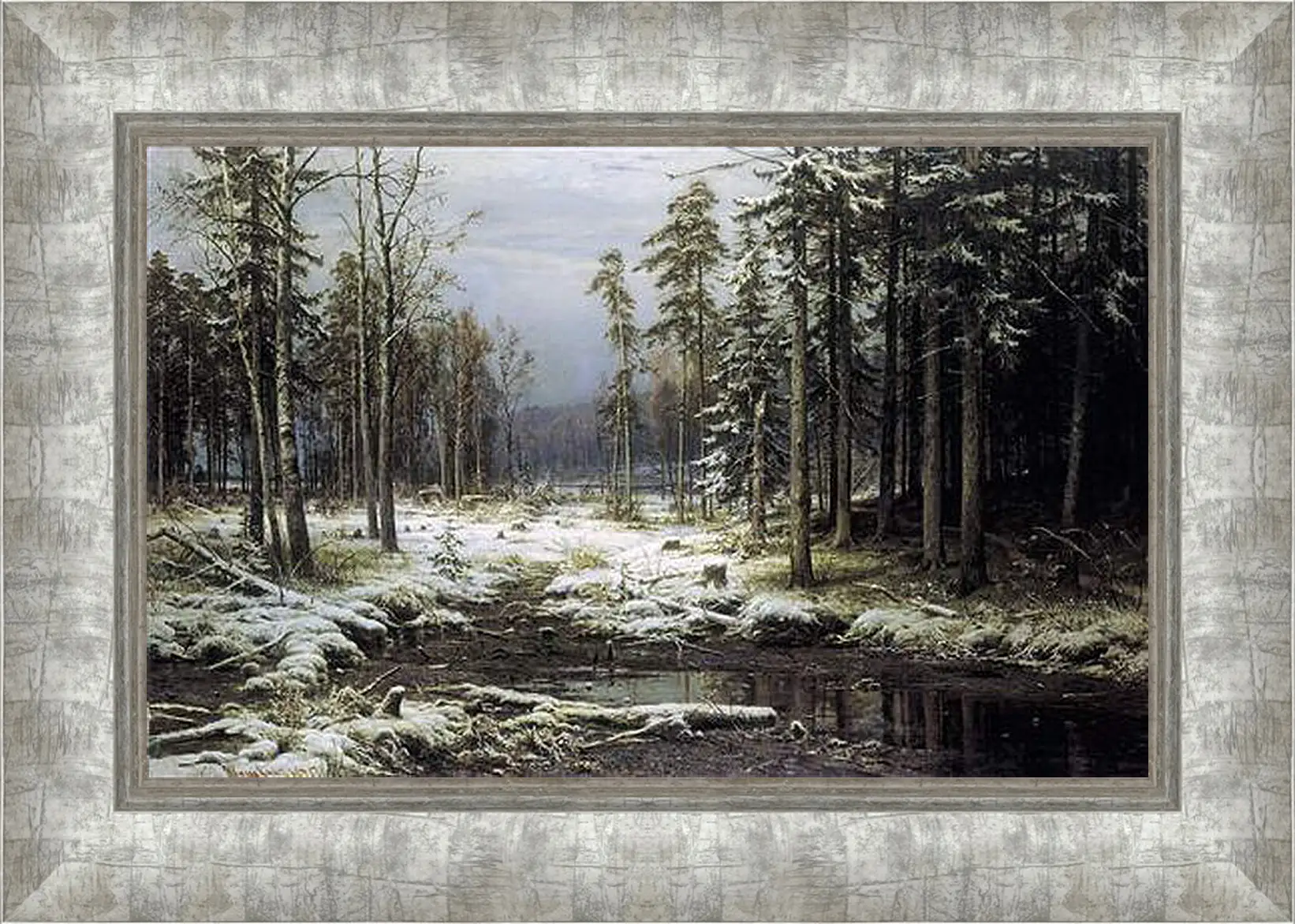 Картина в раме - Первый Снег. Иван Шишкин