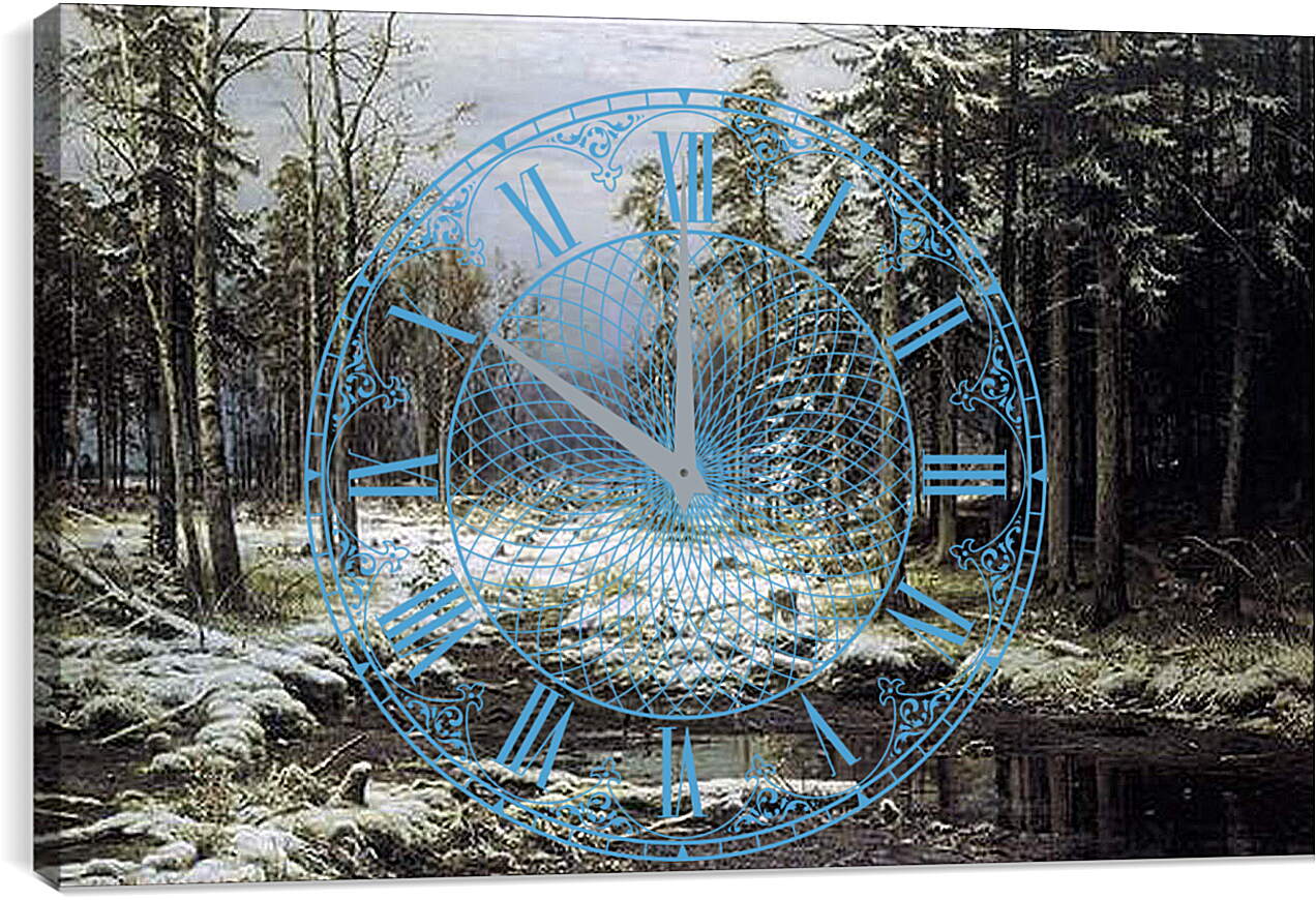 Часы картина - Первый Снег. Иван Шишкин
