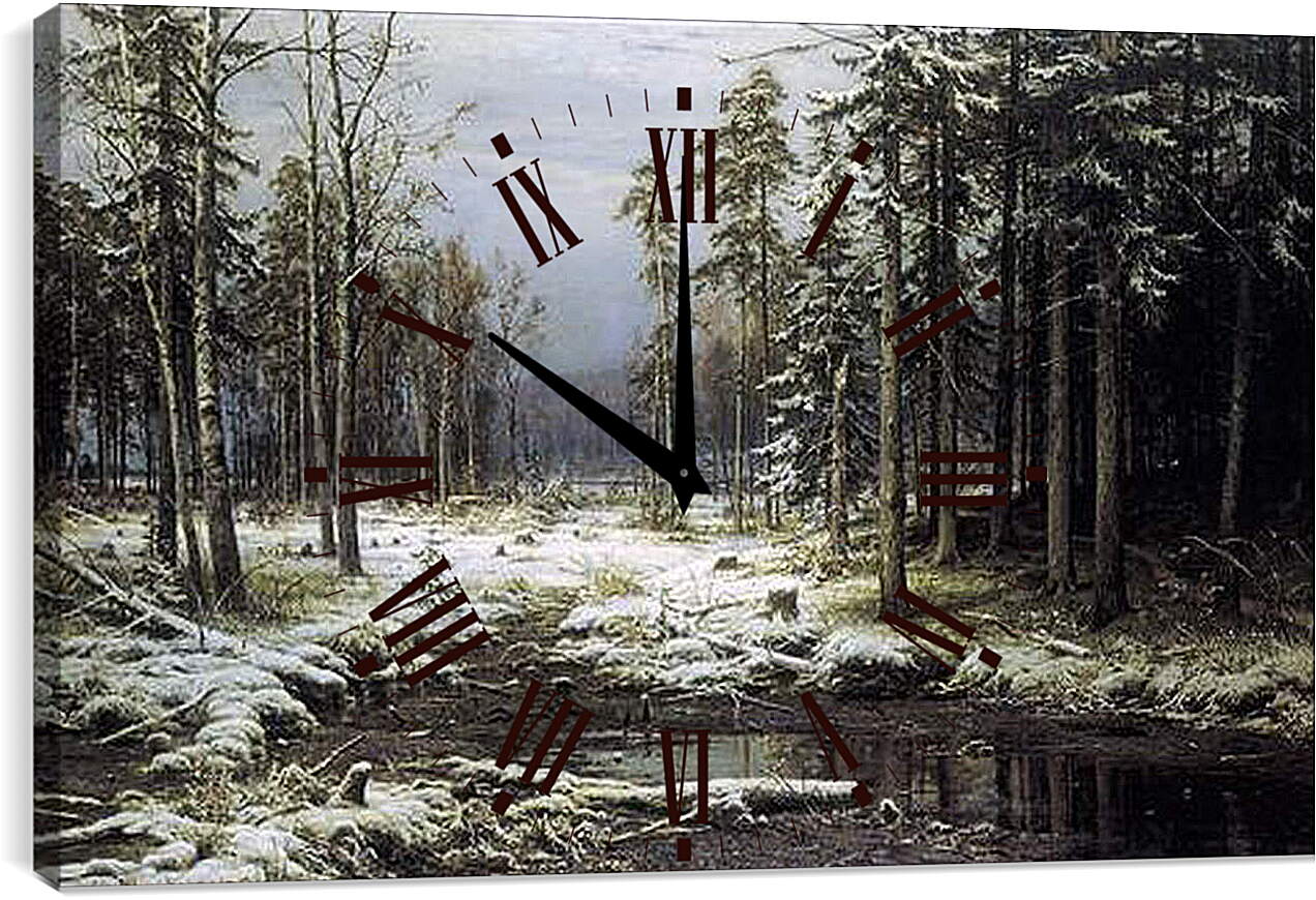 Часы картина - Первый Снег. Иван Шишкин
