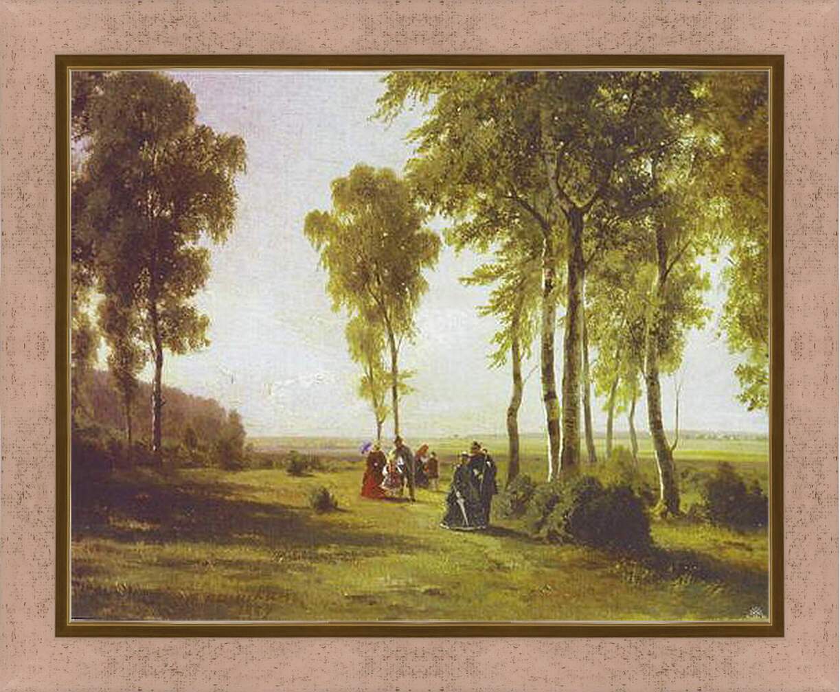 Картина в раме - Пейзаж с гуляющими. Иван Шишкин