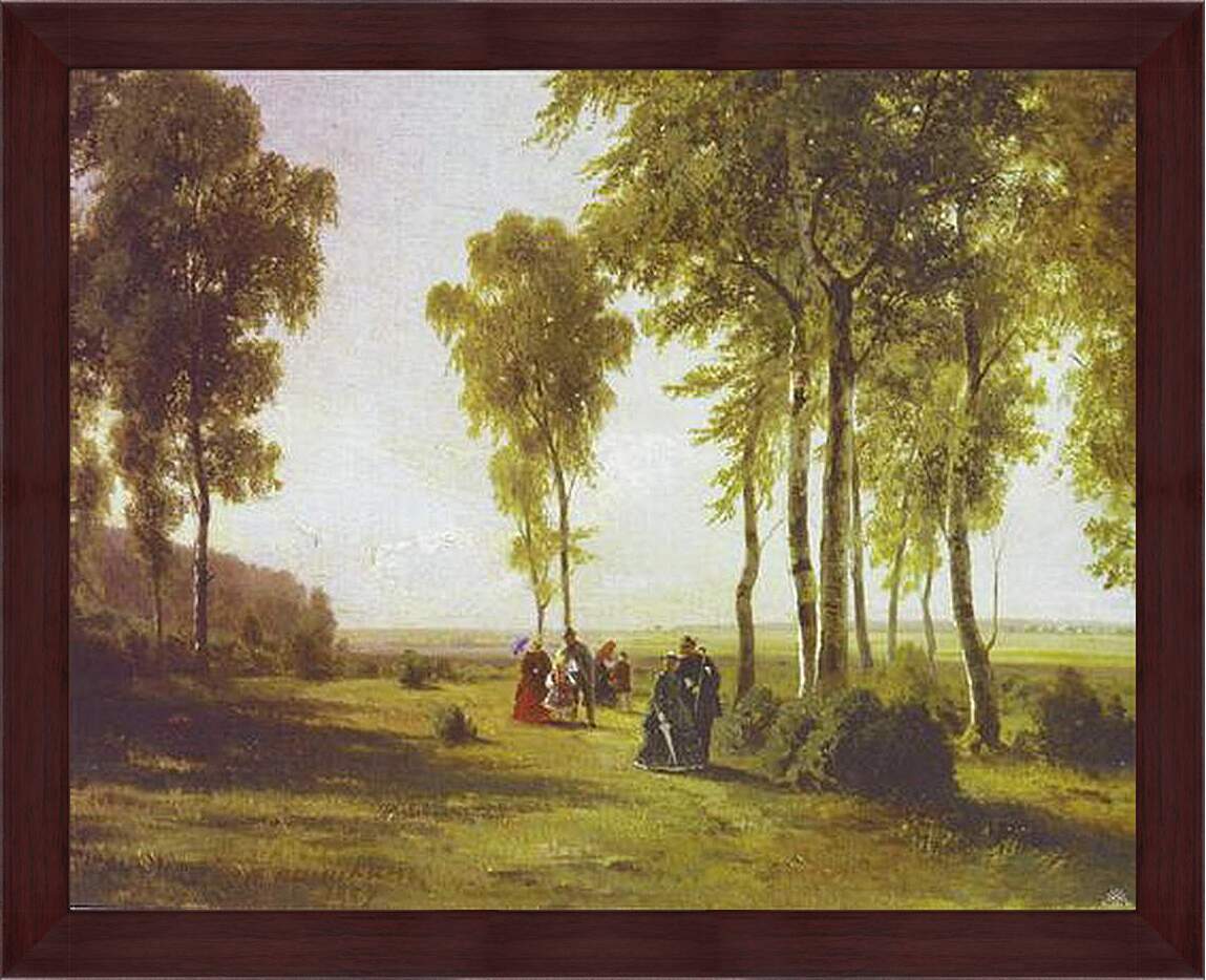 Картина в раме - Пейзаж с гуляющими. Иван Шишкин