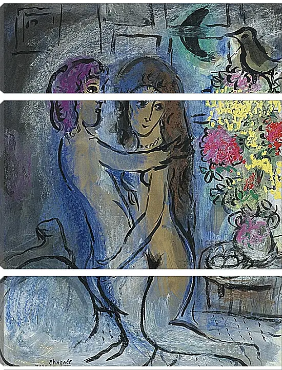 Модульная картина - Le Couple Bleu. (Голубая пара) Марк Шагал Модульная картина - Le Couple Bleu. (Голубая пара) Марк Шагал