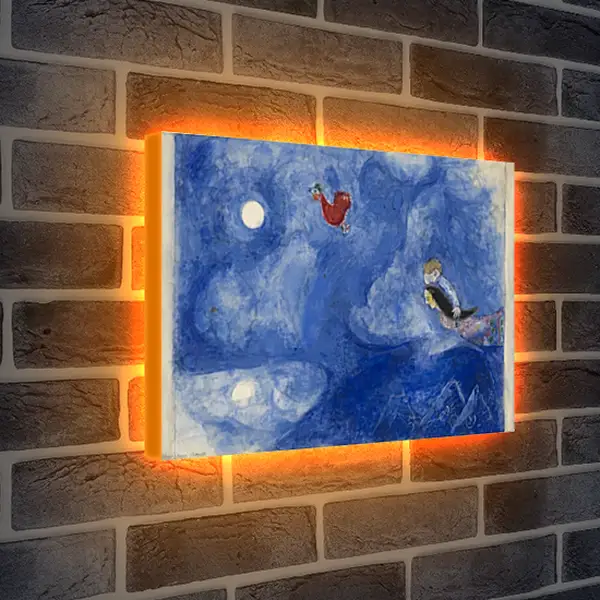 Лайтбокс световая панель - Aleko and Zemphira by Moonlight, decor for Aleko. Марк Шагал Лайтбокс световая панель - Aleko and Zemphira by Moonlight, decor for Aleko. Марк Шагал