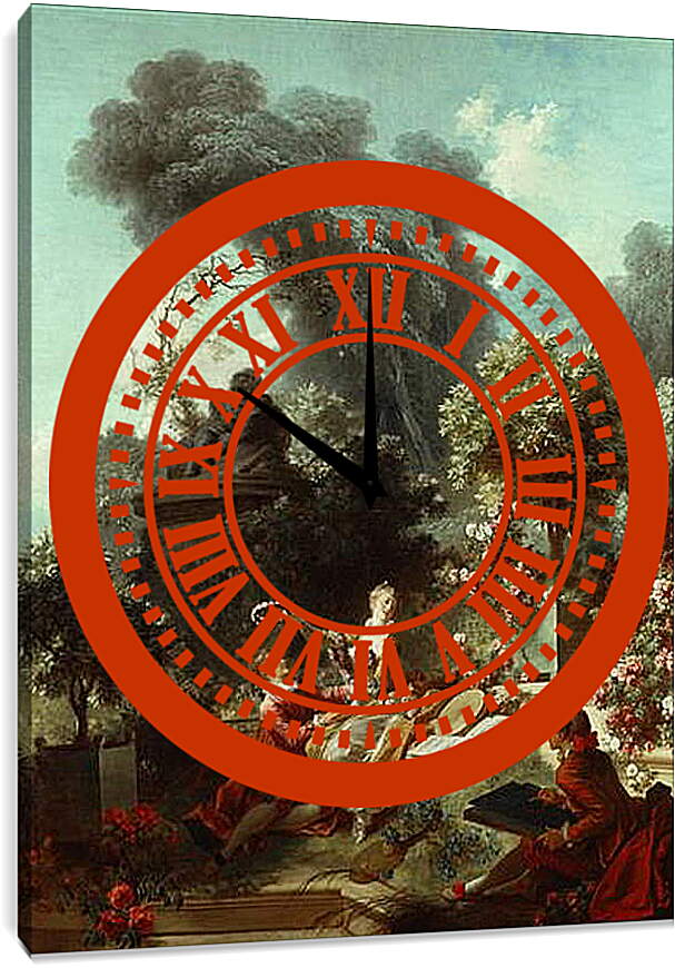 Часы картина - Венец возлюбленному. Жан Оноре Фрагонар
