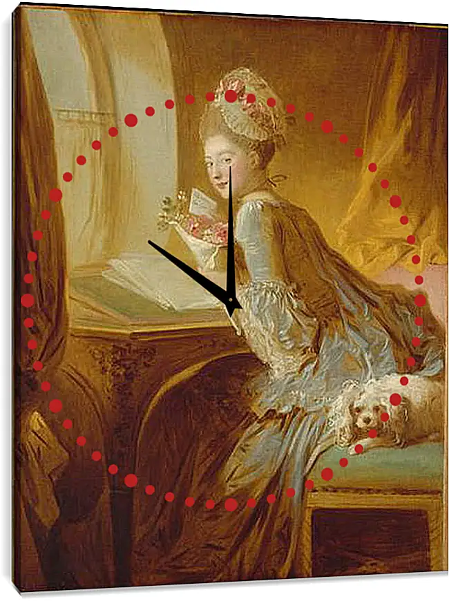 Часы картина - Love Letter. Жан Оноре Фрагонар