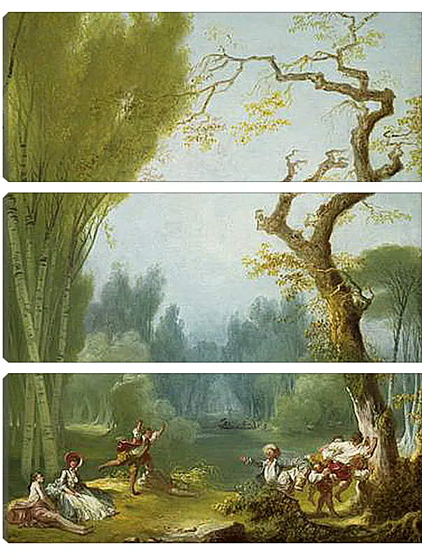 Модульная картина - A Game of Horse and Rider. Жан Оноре Фрагонар