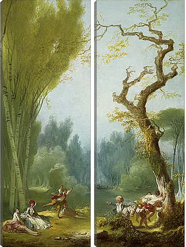 Модульная картина - A Game of Horse and Rider. Жан Оноре Фрагонар
