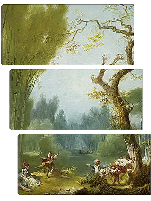 Модульная картина - A Game of Horse and Rider. Жан Оноре Фрагонар