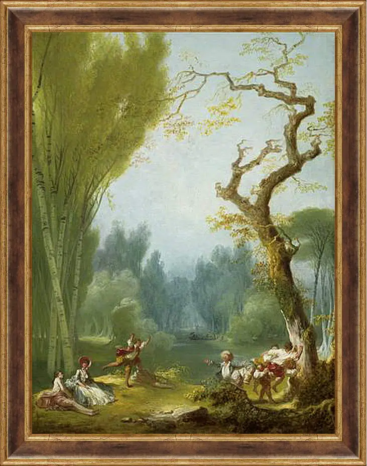 Картина в раме - A Game of Horse and Rider. Жан Оноре Фрагонар