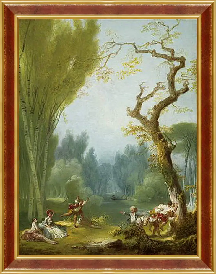 Картина в раме - A Game of Horse and Rider. Жан Оноре Фрагонар