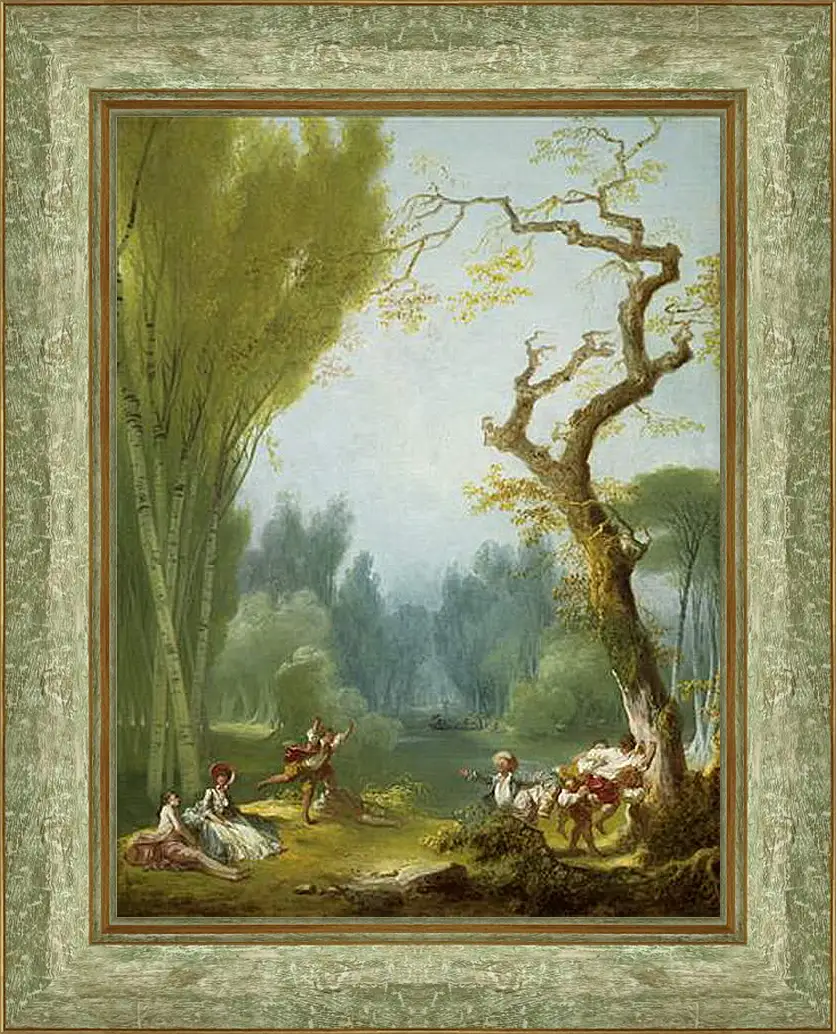 Картина в раме - A Game of Horse and Rider. Жан Оноре Фрагонар