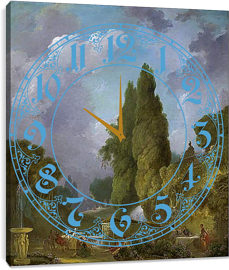 Часы картина - Игра в жмурки. Жан Оноре Фрагонар

