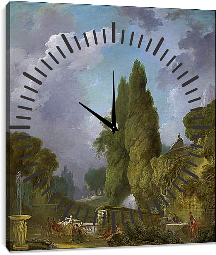 Часы картина - Игра в жмурки. Жан Оноре Фрагонар
