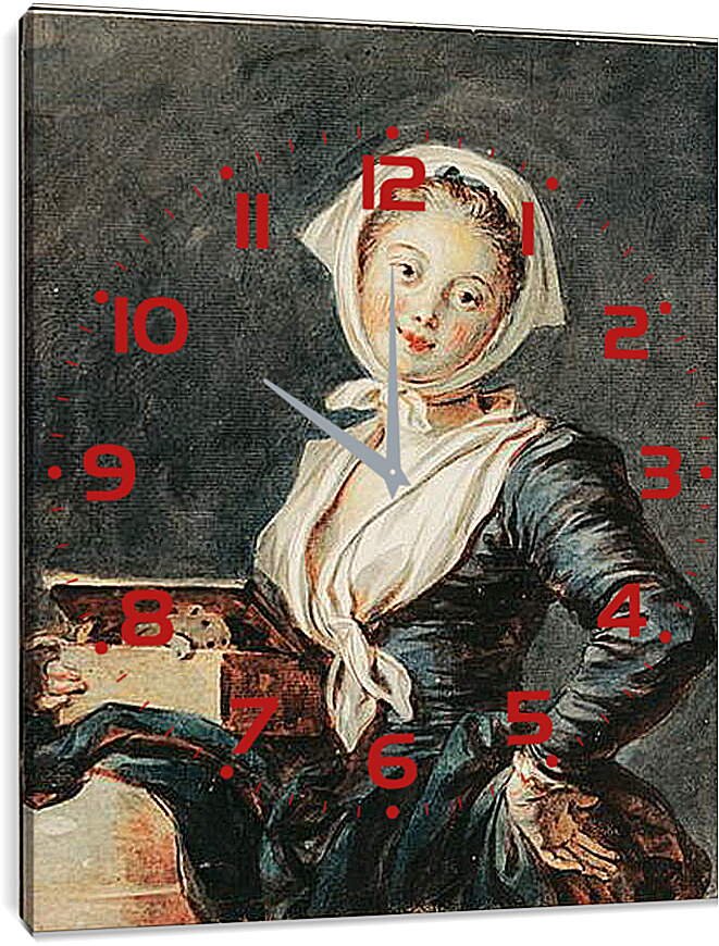 Часы картина - Девушка с сурком. Жан Оноре Фрагонар
