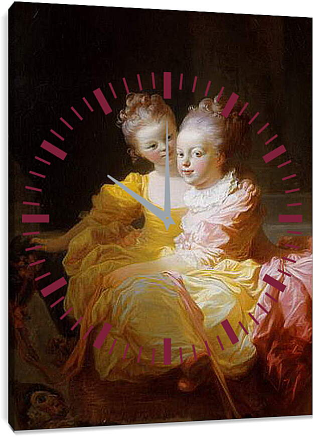 Часы картина - the two sisters. Жан Оноре Фрагонар
