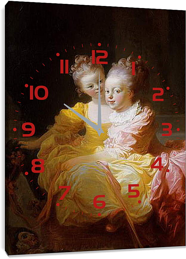 Часы картина - the two sisters. Жан Оноре Фрагонар
