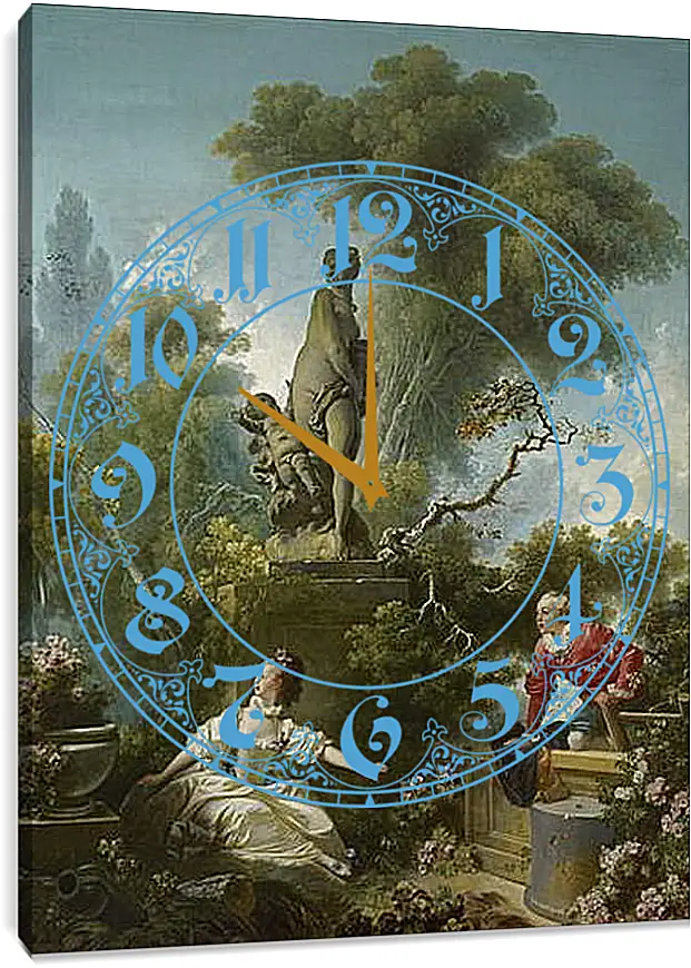 Часы картина - The progress of love: the meeting - Свидание. Жан Оноре Фрагонар