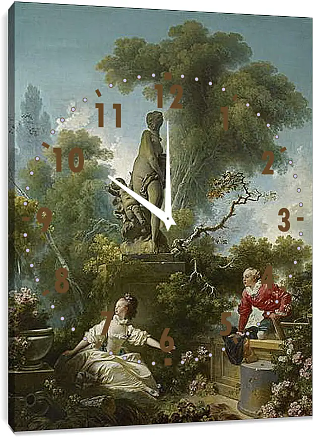 Часы картина - The progress of love: the meeting - Свидание. Жан Оноре Фрагонар