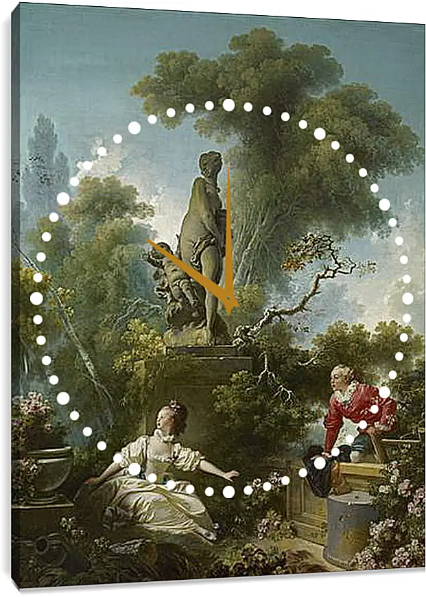 Часы картина - The progress of love: the meeting - Свидание. Жан Оноре Фрагонар
