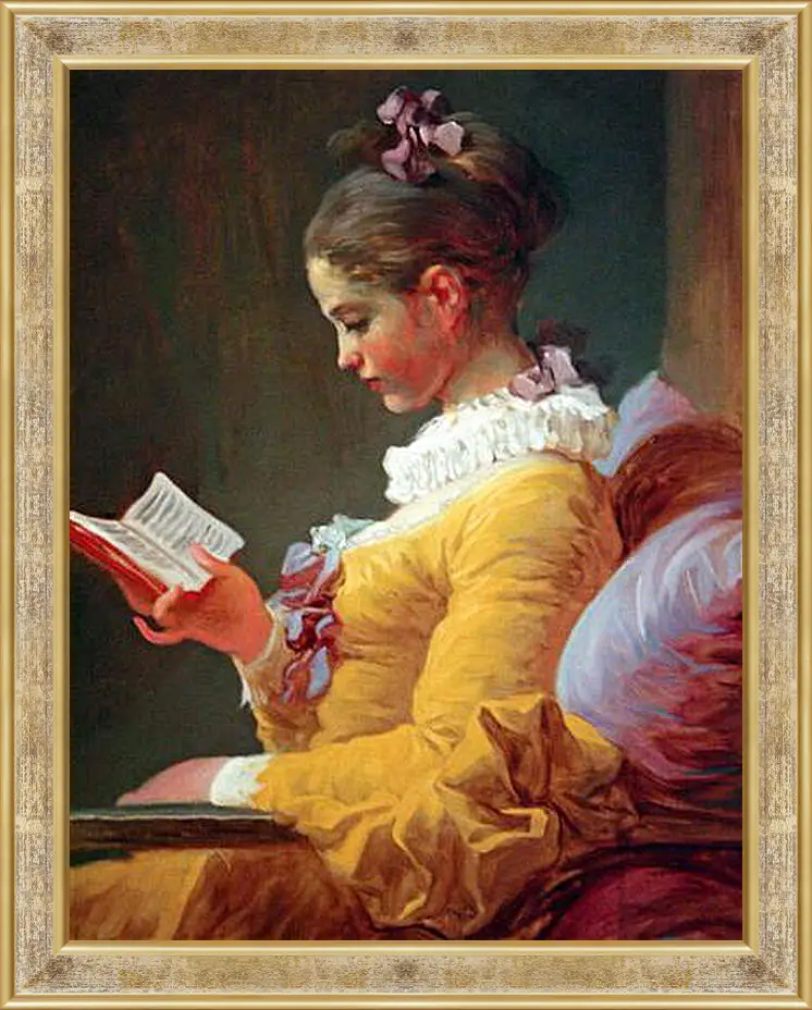 Картина в раме - A Young Girl Reading. Жан Оноре Фрагонар
