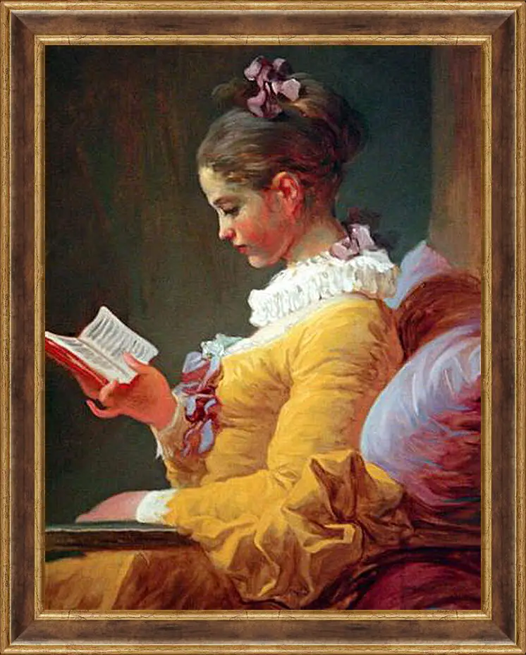 Картина в раме - A Young Girl Reading. Жан Оноре Фрагонар
