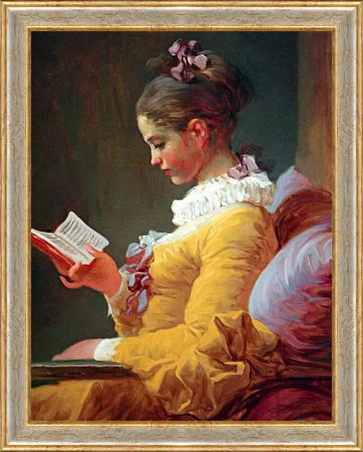 Картина в раме - A Young Girl Reading. Жан Оноре Фрагонар